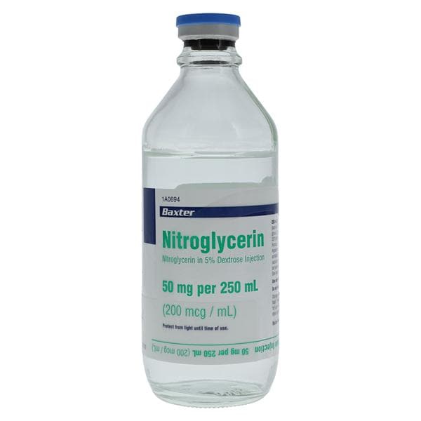 Nitroglycerin in 5% Dextrose Injection 50mg/Bag 200mcg/mL Btl 250mL 12/Package