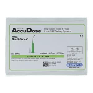 AccuDose Bendable Needle Tubes Melon Green 19 Gauge 100/Pk