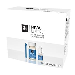 Riva Luting Glass Ionomer Powder & Liquid Luting Cement Universal Kit Ea