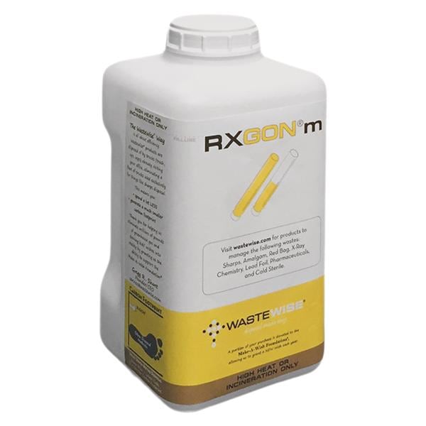 RXGON m Sharps Container 0.8gal White/Yellow 5x5x9.5" Scrw Ld Vert Drp Plstc Ea