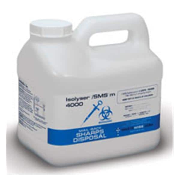 Isolyser/SMS m Sharps Mailer System 1.5gal Blu/Wht 6.5x9x9.5" Vert Drp Plstc Ea