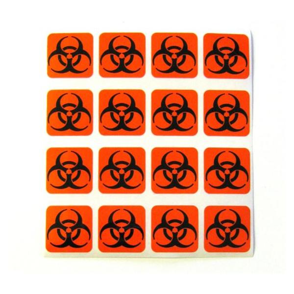 Biohazard Labels Autoclavable 1x1 16/Sheet 1 Sheet 1 Sheet Henry