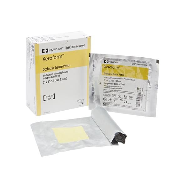 Xeroform Petrolatum Gauze Dressing 2x2" Sterile Ptch 3% BTP LF