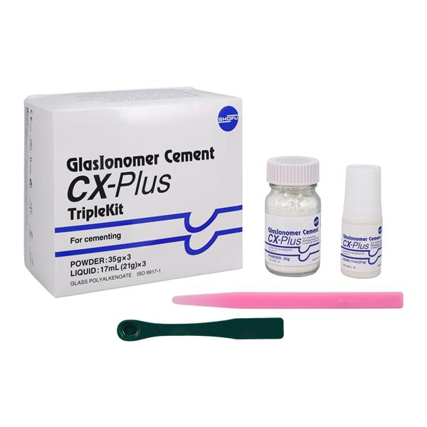 CX-Plus GlasIonomer Topical Gel Cement White 35 Gm Triple Kit Ea
