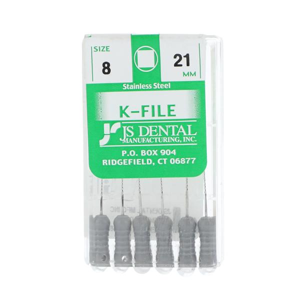 K-File 21 mm Size 08 Stainless Steel Assorted 0.02 6/Pk