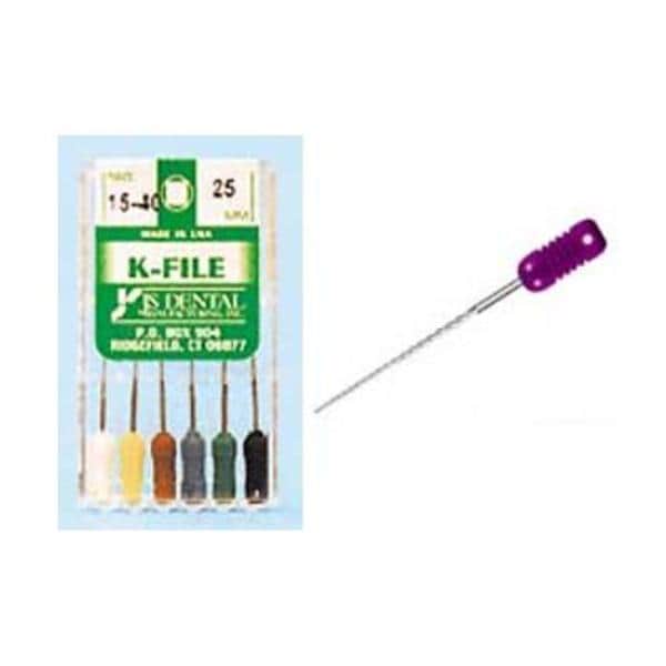K-File 21 mm Size 140 Stainless Steel 0.02 6/Pk