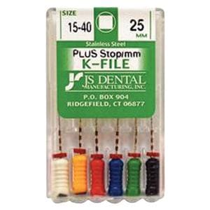 K-File Plus 25 mm Size 15-40 Stainless Steel Assorted Assorted 0.02 6/Bx