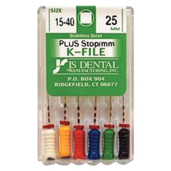 K-File Plus 25 mm Size 15-40 Stainless Steel Assorted Assorted 0.02 6/Bx