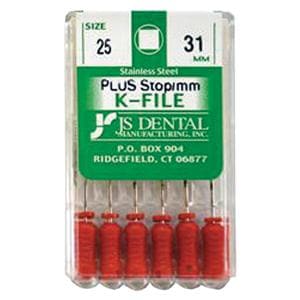 K-File Plus 31 mm Size 25 Stainless Steel Red 0.02 6/Bx