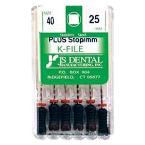 K-File Plus 25 mm Size 40 Stainless Steel Black 0.02 6/Bx