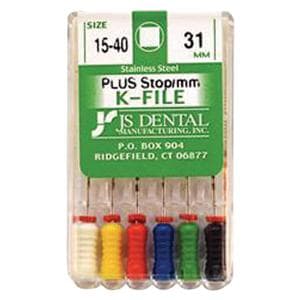 K-File Plus 31 mm Size 15-40 Stainless Steel Assorted Assorted 0.02 6/Bx