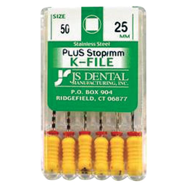 K-File Plus 25 mm Size 50 Stainless Steel Yellow 0.02 6/Bx thumbnail 2