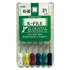 K-File 21 mm Size 45-80 Stainless Steel Assorted Assorted 0.02 6/Pk