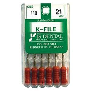 K-File 21 mm Size 110 Stainless Steel 0.02 6/Pk