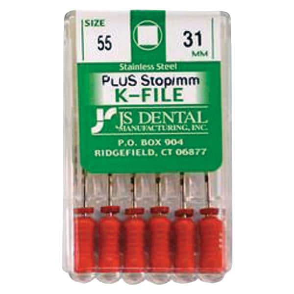 K-File Plus 31 mm Size 55 Stainless Steel Red 0.02 6/Bx