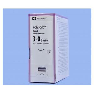 Polysorb Suture 3-0 30" Polyester Braid P-14 Undyed 36/Ca