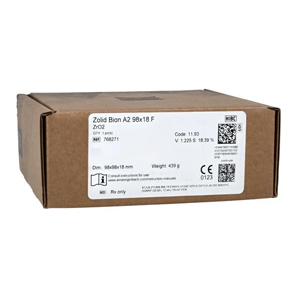 Zolid Bion Zirconia Disc A2 98x18 1/Ea