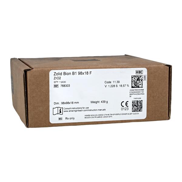 Zolid Bion Zirconia Disc B1 98x18 1/Ea product image