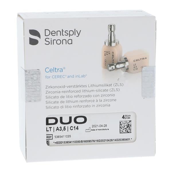 CELTRA Duo LT Milling Blocks Low Translucency C14 A3.5 For CEREC 4/Pk