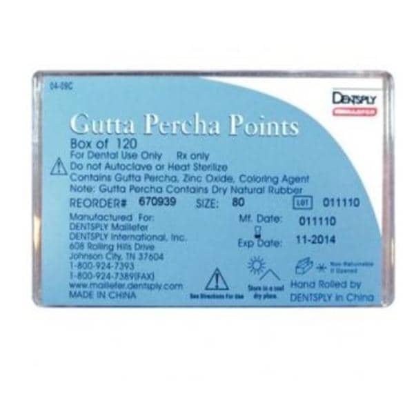 Gutta Percha Points Size 80 Black 6Vls/Bx