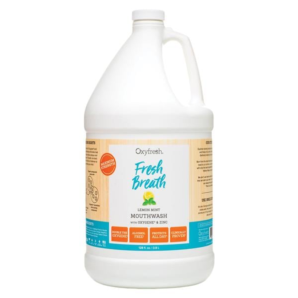 Oxyfresh Fresh Breath Lemon Mint Mouthwash 128 oz Bottle 128oz/Bt