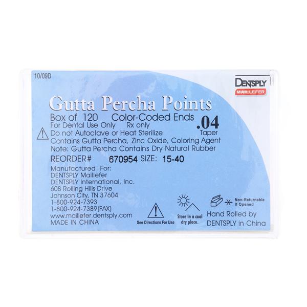 Tapered Hand Rolled Gutta Percha Points Size 15-40 Assorted 120/Bx thumbnail 5