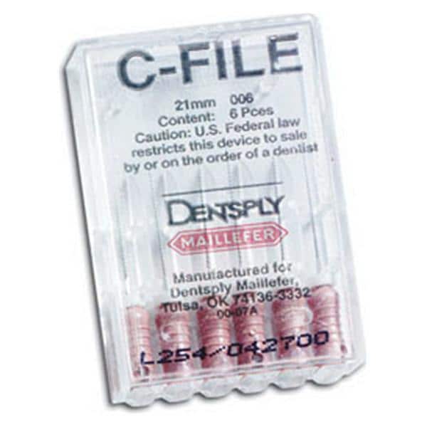 C-Files Hand File Size 6 Pink 21 mm Stainless Steel 6/Pk