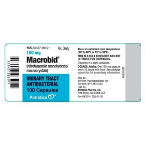 Macrobid Capsules 100mg Bottle 100/Bottle Each