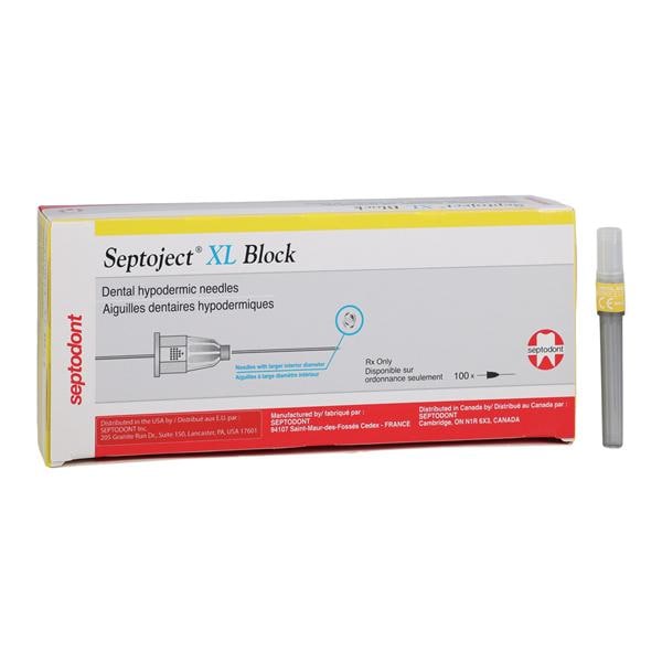 Septoject XL Needle Block 35 Guage X-Large Yellow 100/Bx