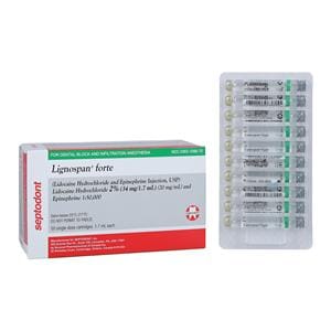 Lignospan Forte Lidocaine 2% Epinephrine 1:50,000 1.7 mL 50/Bx