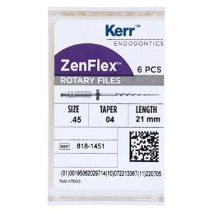 ZenFlex Shaping File 21 mm Size 45 Nickel Titanium .04 6/Pk