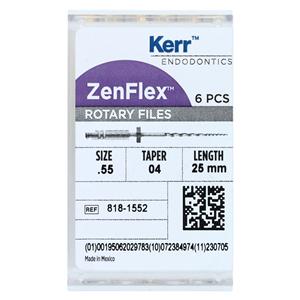 ZenFlex Shaping File 25 mm Size 55 Nickel Titanium .04 6/Pk