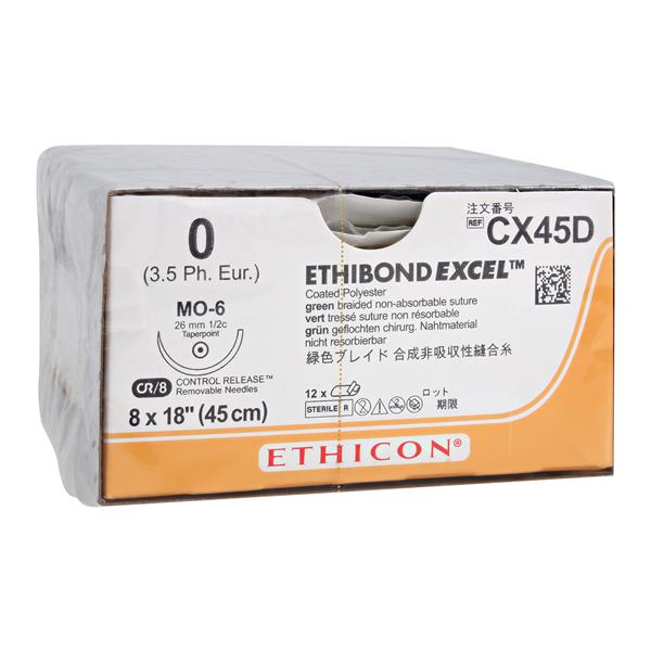 Ethibond Excel Suture 0 8-18" Polyester Braid MO-6 Green 12/Bx