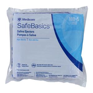 SafeBasics Saliva Ejectors Clear Blue Blue Tip 105/Bg