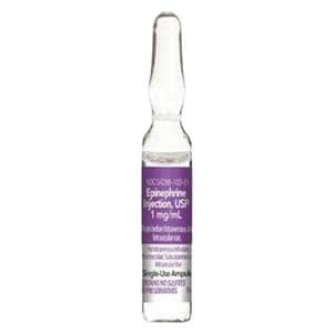 Epinephrine Injection 1mg/mL 1:1000 Ampule 1mL Each, 100 EA/CA