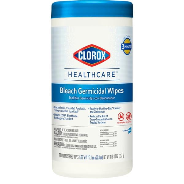 Clorox Healthcare Surface Disinfectant Wipes Canister 70/Cn, 6 CN/CA
