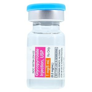 Glycopyrrolate Injection 0.2mg/mL MDV 5mL Each, 100 EA/CA