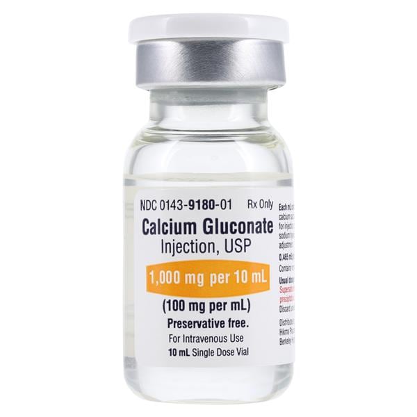 Calcium Gluconate Injection 100mg/mL SDV Each