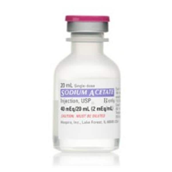 Sodium Acetate Injection 2mEq/mL SDV 20mL 25/Package