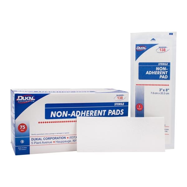 Cotton Pad 3x8" Sterile Non-Adherent White Absorbent LF, 8 BX/CA