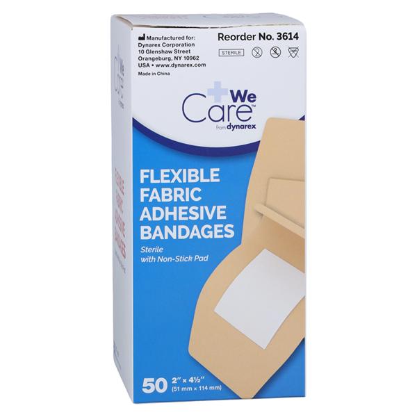 WeCare Adhesive Bandage Woven Fabric 2x4.5" Flesh Sterile 50/Bx