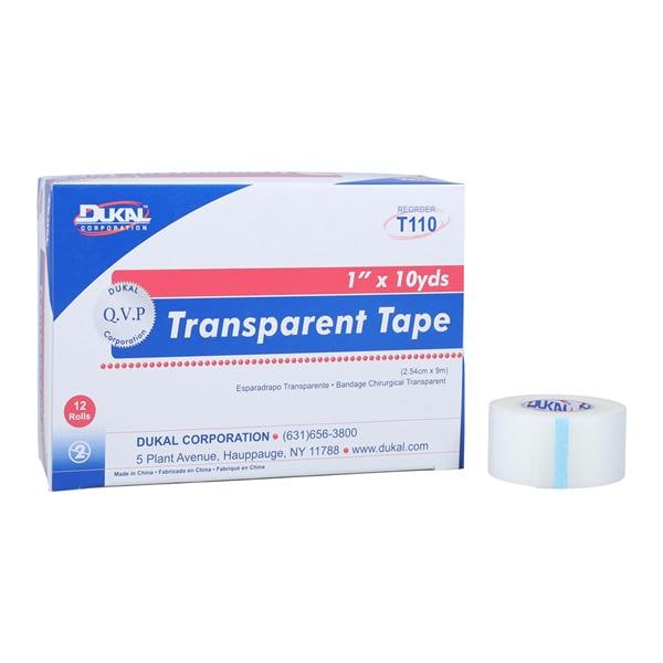 Hypo-Clear Surgical Tape Plastic 1"x10yd Transparent Non-Sterile 144rl/Ca