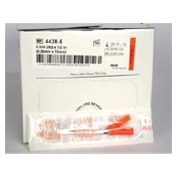 Needle-Pro EDGE Insulin Syringe/Needle 28gx1/2" 0.5cc Safety LDS 600/Ca