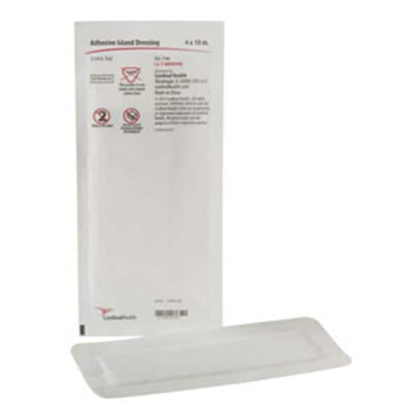 Fabric Island Dressing 4x10" Sterile Square Adhesive Non-Adherent LF, 4 BX/CA