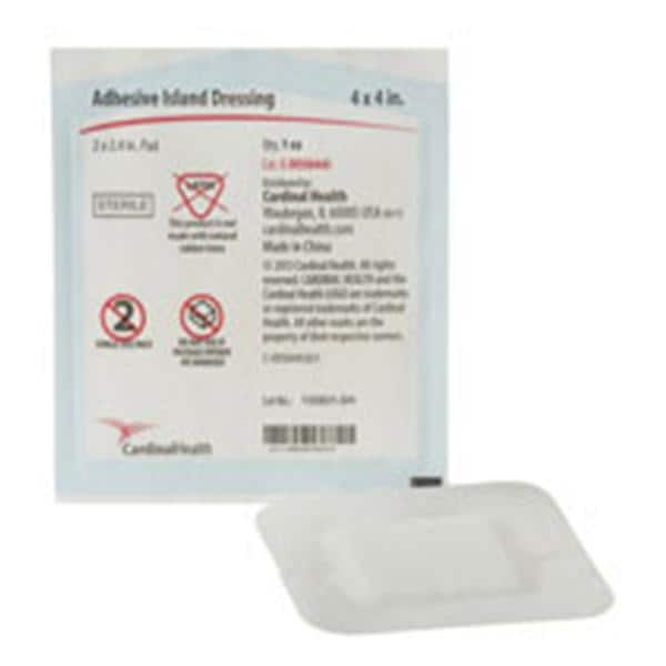 Fabric Island Dressing 4x4" Sterile Square Adhesive Non-Adherent LF