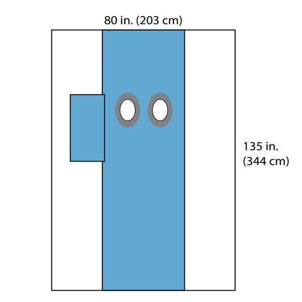 Drape Sheet Angiography Fenestrated 135"X80" 20/Ca