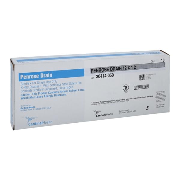 Rubber Penrose Drain Flat Tip, 10 BX/CA