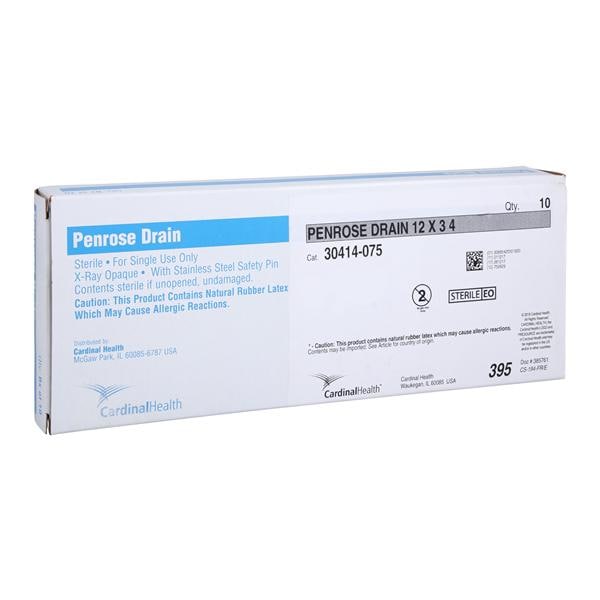 Rubber Penrose Drain Flat Tip, 10 BX/CA