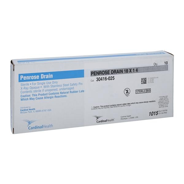 Rubber Penrose Drain Flat Tip, 10 BX/CA