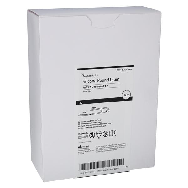 Jackson-Pratt Silicone Wound Drain Hubless Round Tip End Perforated, 8 BX/CA